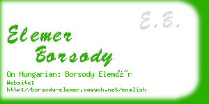 elemer borsody business card